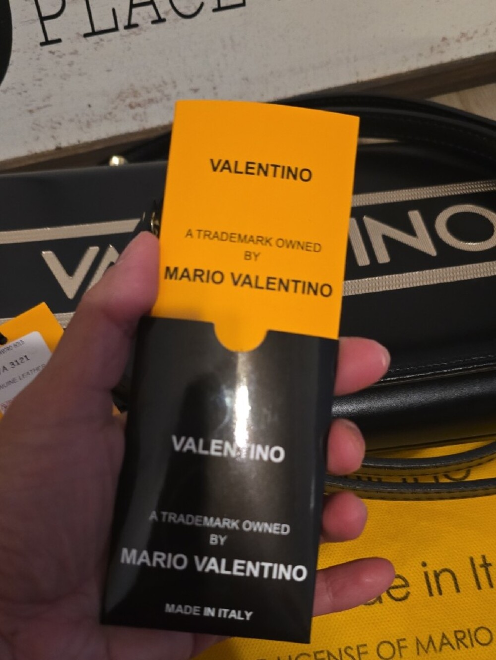 Valentino Black Leather Logo Clutch with Silver Accent - Picture 10 of 11